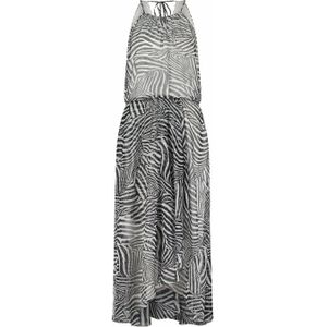 LabeL DOT A-lijn jurk met zebraprint zwart/ecru