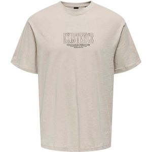 ONLY & SONS T-shirt ONSKEANE met backprint beige