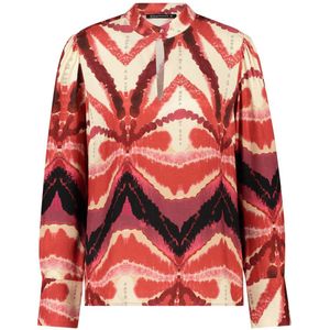 Expresso geweven top met all over print rood/ecru/zwart