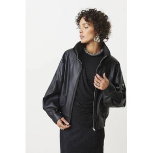 Suncoo imitatieleren bikerjack zwart