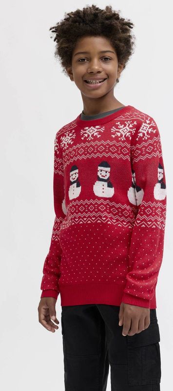 Jack & Jones - JJXMAS ANDREW KNIT CREW NECK JNR - Gebreide Trui - True Red