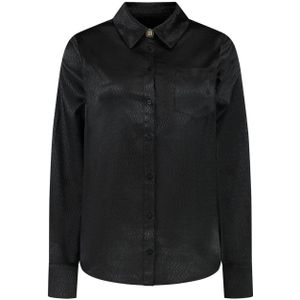 NIKKIE blouse Bangkok met logo zwart