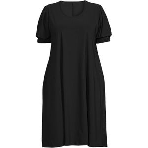 Plus Basics A-lijn jurk van travelstof zwart