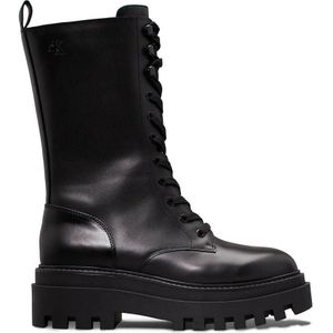 CALVIN KLEIN JEANS chunky leren veterboots zwart