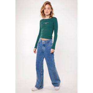 America Today high waist wide leg jeans medium blue denim