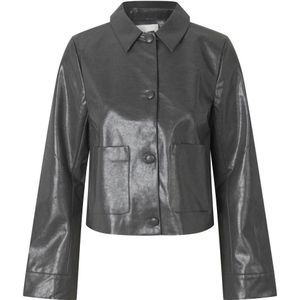 Modström imitatieleren jasje grijs