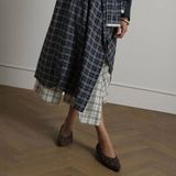 Manfield - Bruine Suède Loafers - Dames - Met Studs