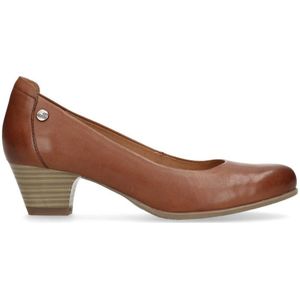 No Stress leren pumps cognac