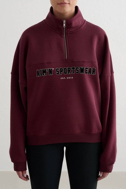 Aim'n sportsweater Varsity donkerrood