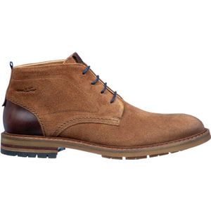 Van Lier Dino suéde veterschoenen cognac