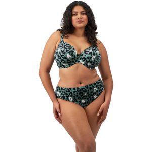 Elomi - Jungle Bay - Niet-voorgevormde Beugel Bikinitop - Kakigroen/Zwart/Wit
