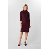 Comma - Mini-jurk - Dark berry - Met Ribdetails - Lange Mouwen