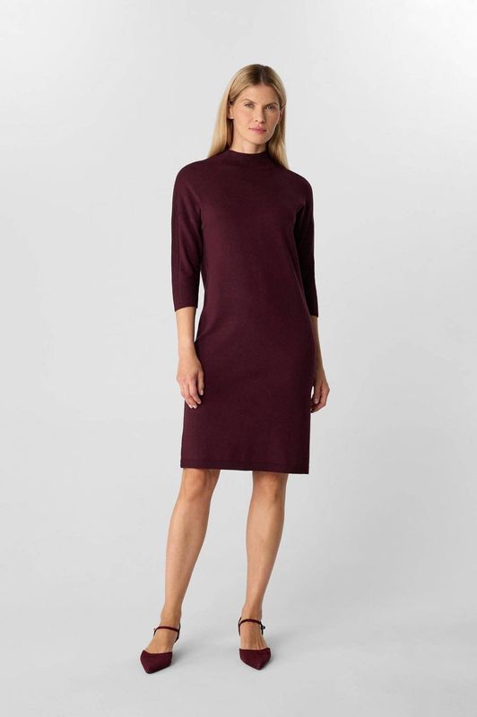 Comma - Mini-jurk - Dark berry - Met Ribdetails - Lange Mouwen