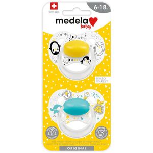 Medela Baby fopspeen Original 6-18m sunshine yellow(2 stuks)