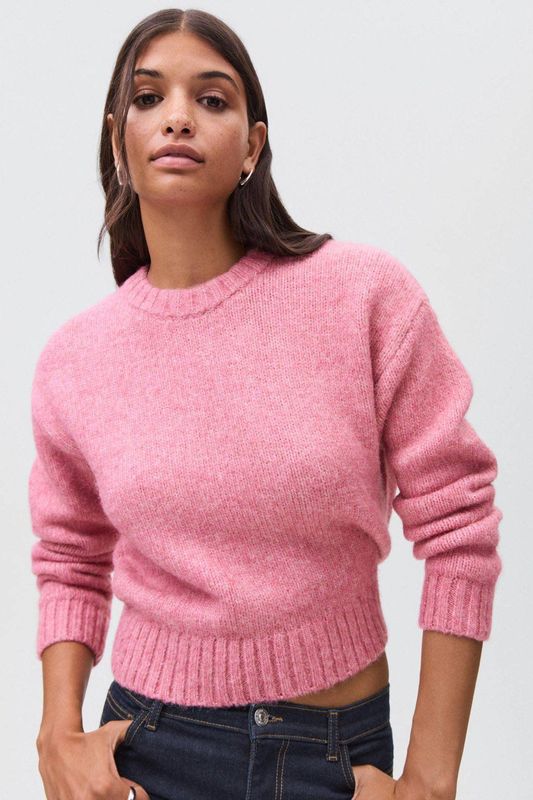 MANGO TEEN trui roze gebreid