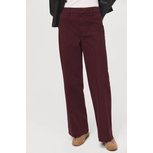 Mango high waist wide leg jeans donkerrood