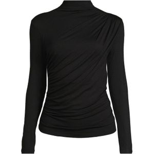 Anytime top met gedrapeerd detail zwart