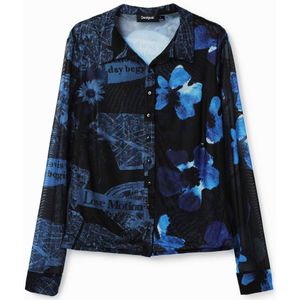 Desigual blouse met all over print blauw