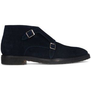 Manfield suède gespschoenen donkerblauw