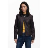 Desigual - Bruine Zip-Up Blazer - Dames - Polyester