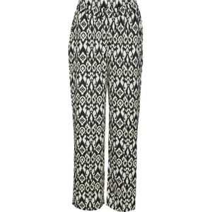 VERO MODA high waist loose fit broek VMJULIET met all over print zwart/wit