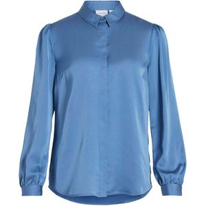VILA blouse VIELLETTE van gerecycled polyester lichtblauw