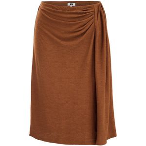 WE Fashion Curve midi rok van jersey bruin