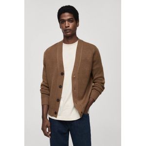 Mango Man vest fijn gebreid bruin