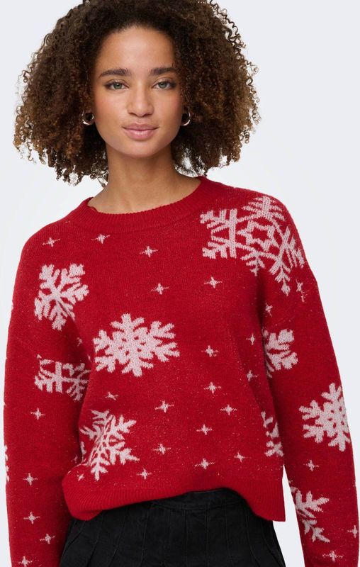 Onlxmas - Gebreide Pullover - O-hals - Lange Mouwen - Regular Fit