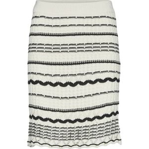 VERO MODA midi rok VMMINOU met all over print lichtgrijs/crème