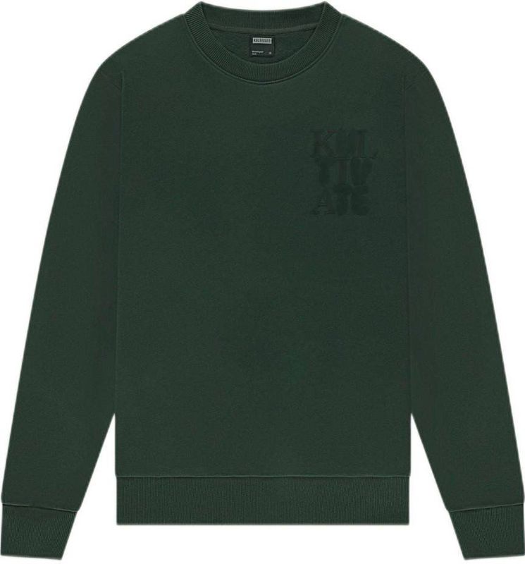 Kultivate - Sweater - Groen - Regular Fit - Lange Mouwen - Backprint