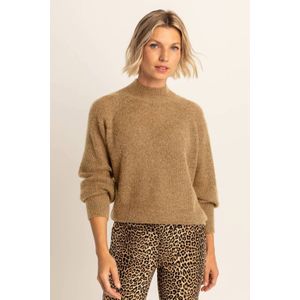 Expresso trui met wol bruin gebreid