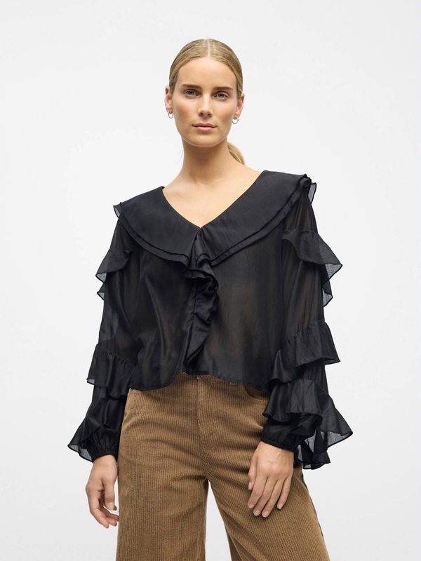 OBJECT - Blouseshirt - Zwart - Lange Mouw - Wijde Pasvorm