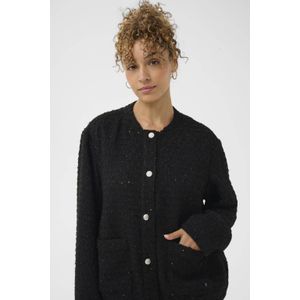 Cream jasje met lurex zwart