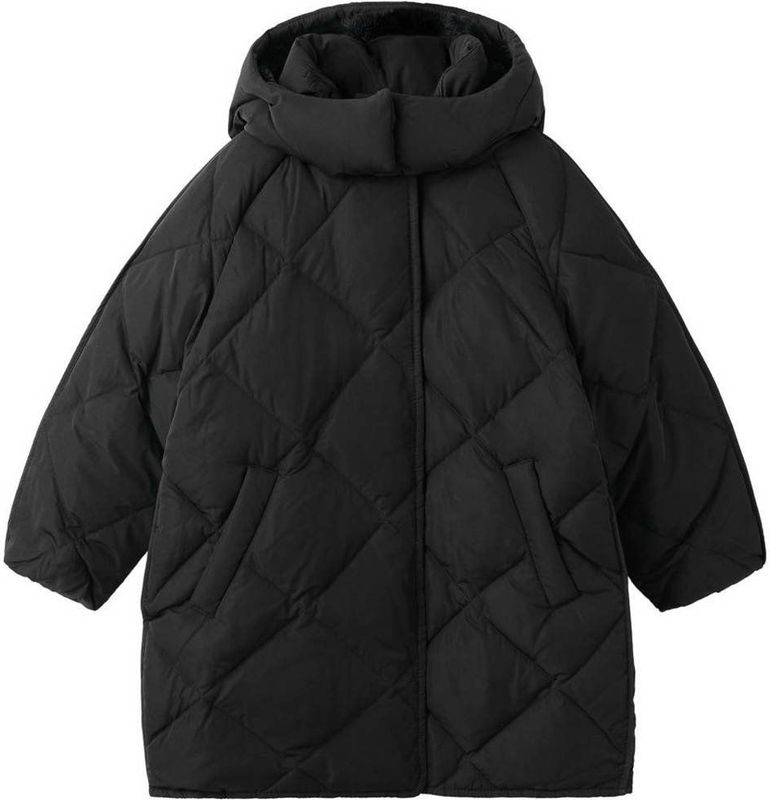 Mango Kids gewatteerde jas zwart