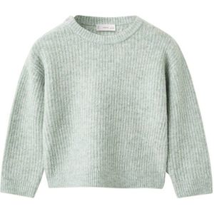 Mango Kids trui grijsgroen rib gebreid