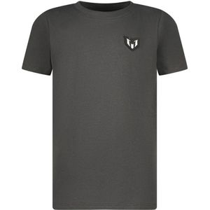 Vingino x Messi T-shirt Jacko met backprint donkergrijs/geel