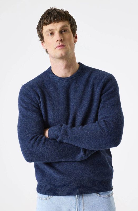 GARCIA - Effen Trui - Blauw - Lange Mouw