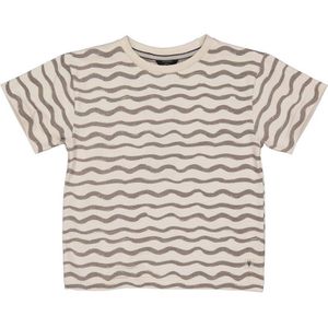 LEVV T-shirt MALO met all over print ecru/grijs