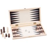 Buffalo Schaak/Backgammon Set - Schaak- en backgammonspel in één - Inclusief stukken en stenen - Koninghoogte 60mm - Berkenhout
