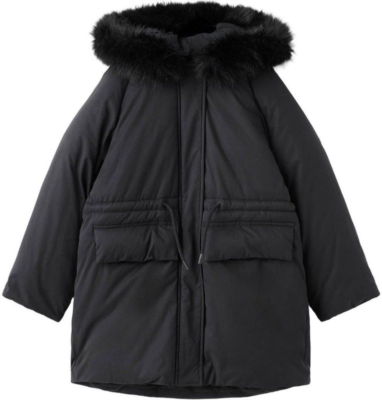 Mango Kids gewatteerde jas zwart