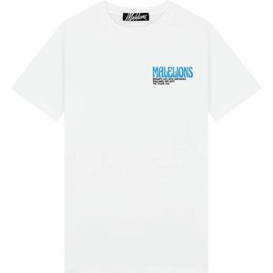 Malelions T-shirt met backprint white/blue