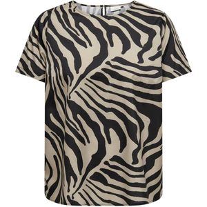 ONLY CARMAKOMA top met zebraprint zwart/beige