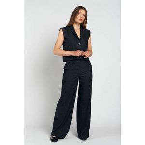 Spooq the label wide leg pantalon zwart met lurex