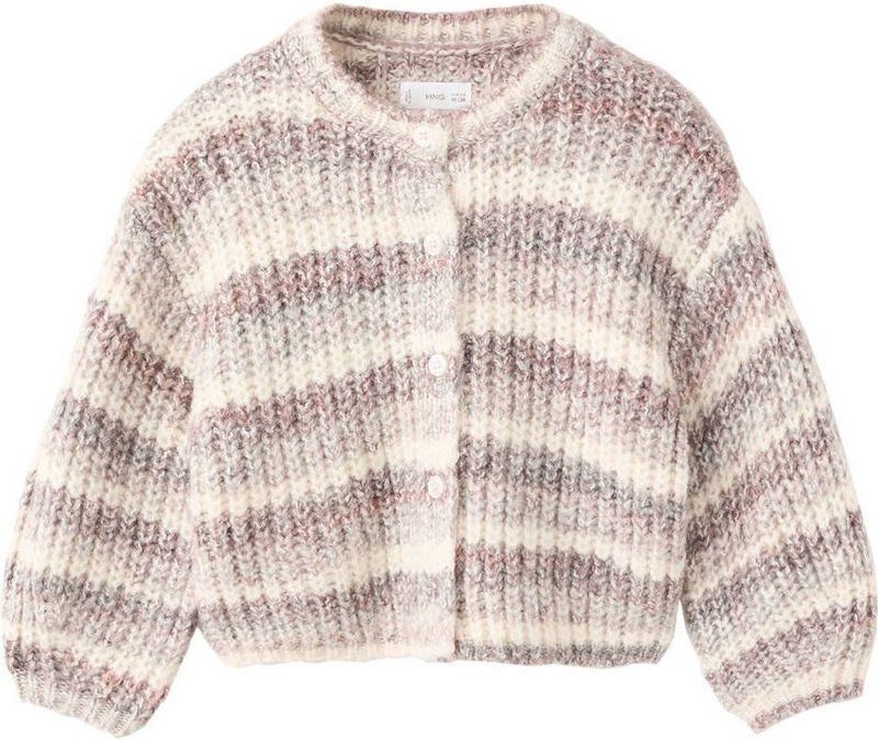 Mango Kids vest ecru grof gebreid