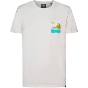 Petrol Industries T-shirt met all over print bright white