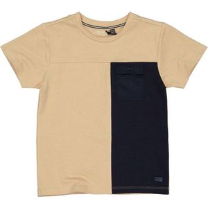 Quapi T-shirt BERKE zand/donkerblauw