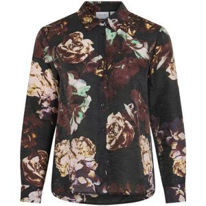 VILA gebloemde blouse zwart