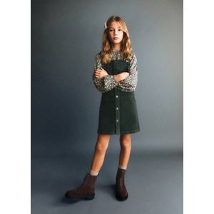Mango Kids korte jurk donkergroen