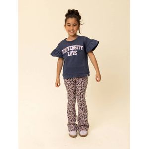 LOOXS little flared broek met panterprint lila